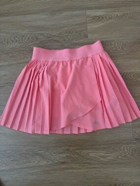 Alo Pink Pleated Tennis Skirt with Built-In Shorts